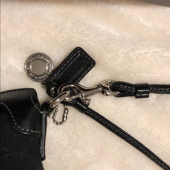 NWOT Black Silver Coach Wristlet - Picture 2 of 8